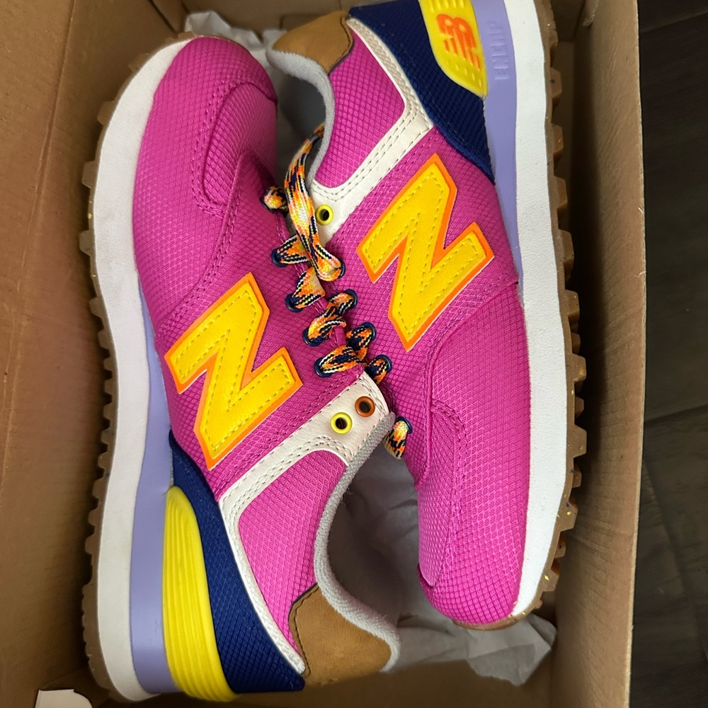 New Balance Pink and Yellow Athletic Shoes